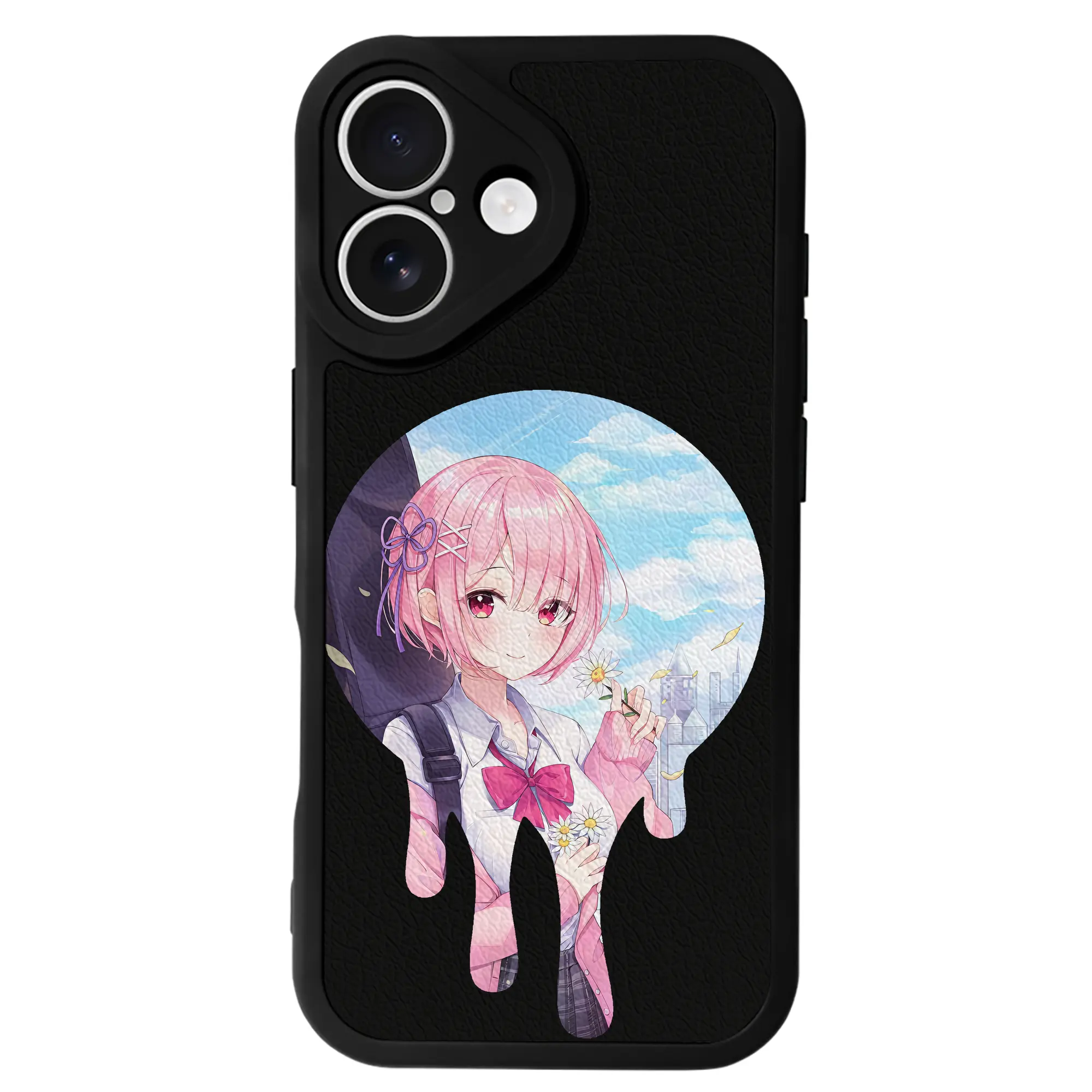 リゼロ グッズ ラム - IPhone 16シリーズ対応 ・ シリコンスマホケース ・ レザー調 ・ 高精度フィット ・ 耐衝撃 ・ ワイヤレス充電対応 ・ 精密カット